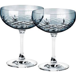 Frederik Bagger Crispy Gatsby Champagne Coupe Glas 2 Stk Sapphire - Champagneglas Krystalglas Blå - 10390