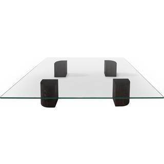 Friends & Founders Quarter Loungebord Røget Eg 120x120 Cm - Sofabord Glas Klar - 2151-06