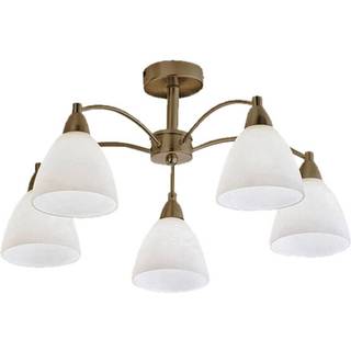 Loftlampe Kinga i antik messing, 5 lyskilder
