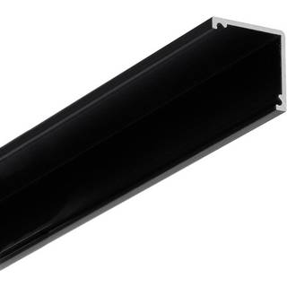 1m aluprofil CABI12 DUO E - Sort anodiseret, hjørne, LED skinne