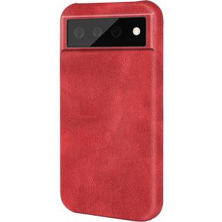 Google Pixel 6 Pro Læderbelagt Plastik Bagside Cover - Rød