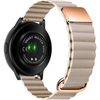 Smartwatch Rem 20mm Magnetisk Litchi Læder - Beige / Rose Gold