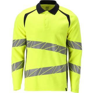 MASCOT ACCELERATE MULTISAFE poloshirt, langærmet, hi-vis gul/mørk marine - M
