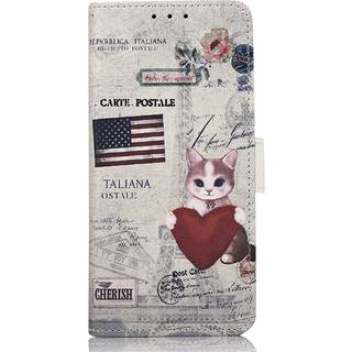 iPhone 15 Pro Max Læder Flip Cover m. Pung - Kat m. Hjerte