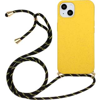 iPhone 15 Plus Fleksibelt Plastik Bagside Cover m. Snor / Strop - Gul