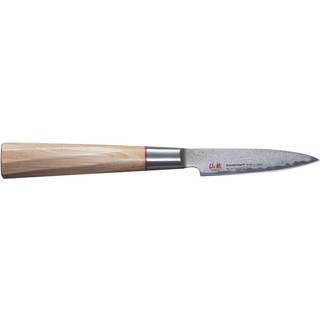 Suncraft Senzo Twisted Octagon Officemesser 8 cm - Damaststahl - Griff Pakkaholz - Braun,Silber