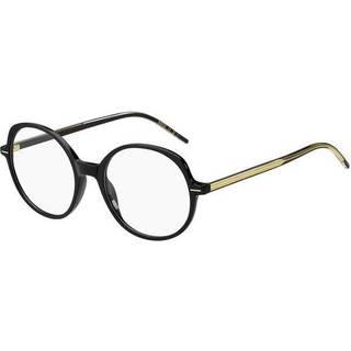 Stel til briller med styrke i sort acetat med guldfarvede detaljer