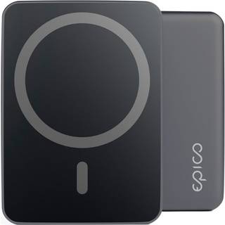 Epico Mag+ 20W Aluminium Trådløs Powerbank 5.000 mAh m. USB-C Kabel - MagSafe Kompatibel - Space Grey