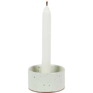 A World Of Craft Earth Cylinder Lysestage Gråhvid - Lysestager Stentøj Grey White - 1007660-NE