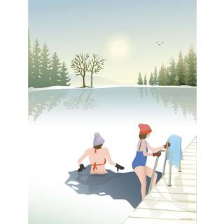Winter Bath - Plakat 50x70 cm fra ViSSEVASSE