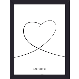 Salling Evig Kærlighed plakat med sort glasramme 15x21 cm