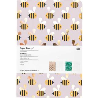 Paper Poetry Notizbücher Bienen und Blüten A5 50 Blatt 80g/m2 2 Stück