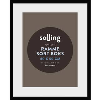 Sort passepartout ramme m. glas - 40x50 cm (På lager i varehus)