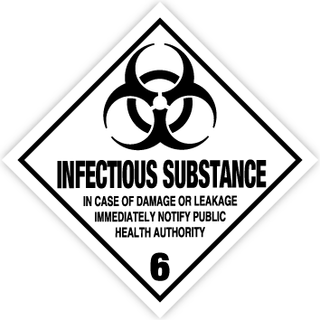 Farlig Gods skilt Infectious substance kl. 6 fareseddel Aluminium 300 x 300 mm