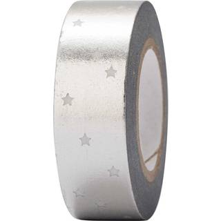 Paper Poetry Tape Sterne silber 15mm 10m Hot Foil - Silber
