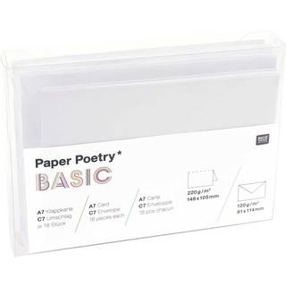 Paper Poetry Kartenset Basic weiß A7/C7 - Weiß