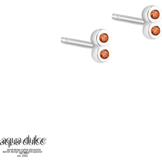 TINY ORANGE, Ørestikker i sterling sølv med 2 små orange zirkonia.
