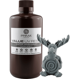 PrimaCreator Value Vand Washable UV Resin - 1000 ml - Mørkegrå