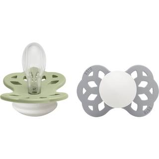 BIBS Pacifier Infinity Symmetrical Silicone Sage Glow/Cloud Glow Size 2 2pcs