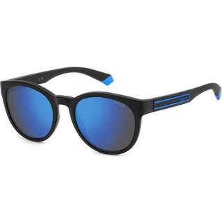Polaroid Unisex PLD 2150/S OY4/5X Solbriller Polycarbonat Sort Blå Rund Polariseret Spejl