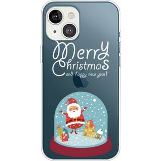iPhone 14 Fleksibel Plastik Jule Bagside Cover - Sne Kugle