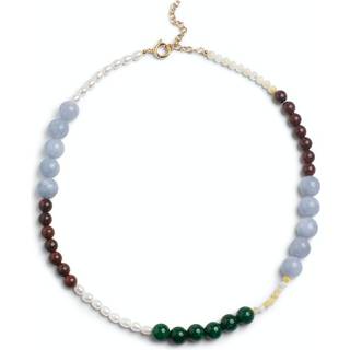 Necklace Marli - L. Yellow, Pearl, L. Blue, Brown and D. Green - ENAMEL - Guld One Size