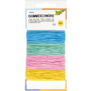 Folia elastisk smykkesnor 4 x 5 m - 4 forskellige pastelfarver