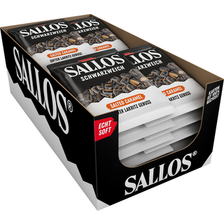 Sallos Salt Karamel Sort & Blød 200 g.
