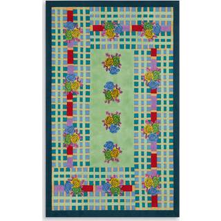 Lisa Corti Table Linens - 'Ankara Aqua' tablecloth in multicolor Cotton
