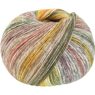 Meilenweit 100 Alpaka print - Vanille/Orange/Khaki