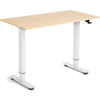 Flexidesk hæve-sænke bord 120x60cm eg med hvidt stel