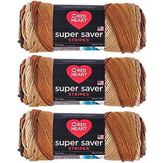 Red Heart Bulk K?b Super Saver Yarn (3-Pack) (Latte Stripe)