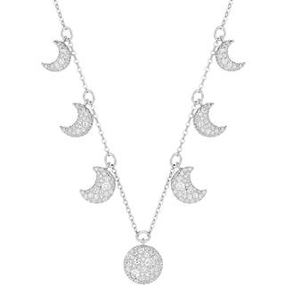Luna Halsband, Mond, Weiß, Rhodiniert