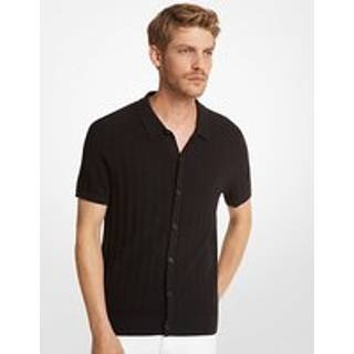 MK Textured Cotton Blend Shirt - Black - Michael Kors - XS