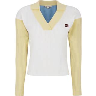 Esmé Studios Aura Polo Knit Bluse - Snow White