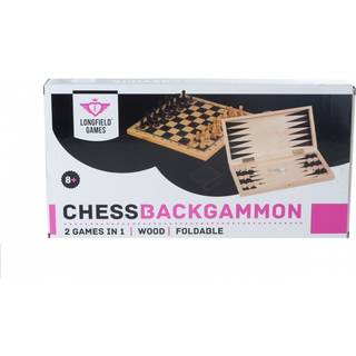 Brætspil Skak/Backgammon 29x29 cm, Foldbart