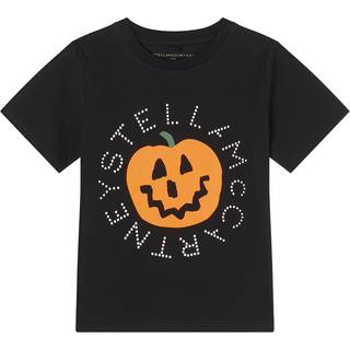 Stella McCartney Kids Logo cotton T-shirt - black - Y 4