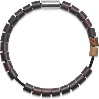 Black Sun SURF POOL, UAE sort nylonsnor og perler m. sølvlås