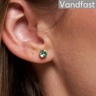 ANNEBRAUNER Princess 4mm L-Green Øreringe 18K Guldbelagt
