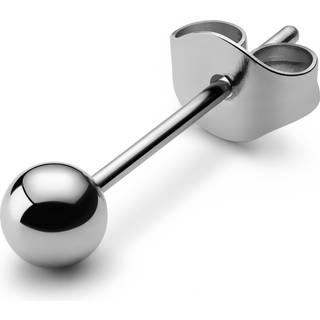 4 mm Sølvfarvet Rustfri Stål med Kugle Ørestik