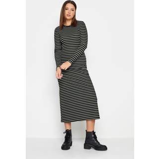 Long Tall Sally Long Tall Sally Black Long Sleeve Stripe Ribbed Dress