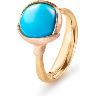 OLE LYNGGAARD COPENHAGEN Lotus 2, 18 kt. guld ring med turkis - Str. 54