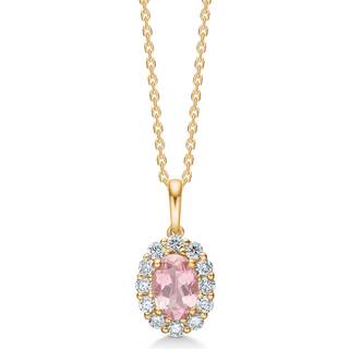 Mads Z - Portofino vedhæng i 14 kt guld m. pink topas + 0,035 ct.