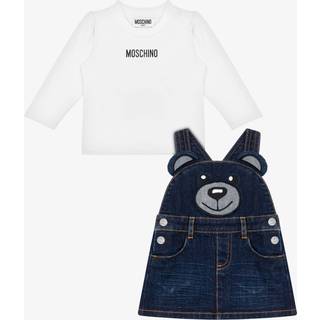 Moschino Kids Baby Teddy Bear dress and T-shirt set - blue - M 18-24