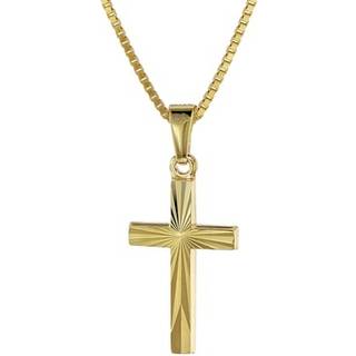 trendor 08508 Kreuz für Kinder Gold 333/8 Karat 18 mm + goldplattierte Kette