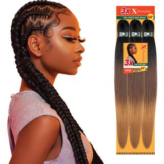Sensationnel X -Pression Prestretched Braiding Hair - 3x Xpression 58 tommer All Kanekalon Flame Retardant Synthetic Braid in Hair Extensions - 3