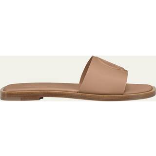 Christian Louboutin CL embossed leather slides - neutrals - EU 38