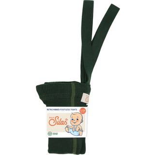 Silly Silas GOTS Fodsløse strømpebukser Dark Forest Green 3-4 Y  Grøn  3-4 år  Unisex