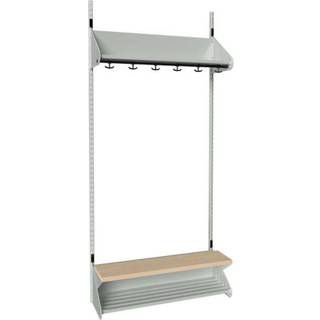 BST garderobe startsektion model H med 3 pladser 900mm lys grå