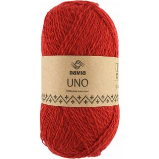 Navia UNO 114 Rød Indhold: 100% Uld Vægt/Længde: 50 g = ca. 350 meter Anbefalede pinde: 2,5 mm Strikkefasthed: 10 cm = 31 masker Vaskes i hånden / Tåler ikke tørretumbling, tørres fladt..